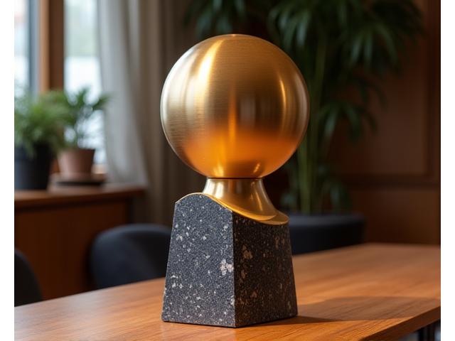 Lampe de table 'Lumière d'Angle' en laiton brossé et granit