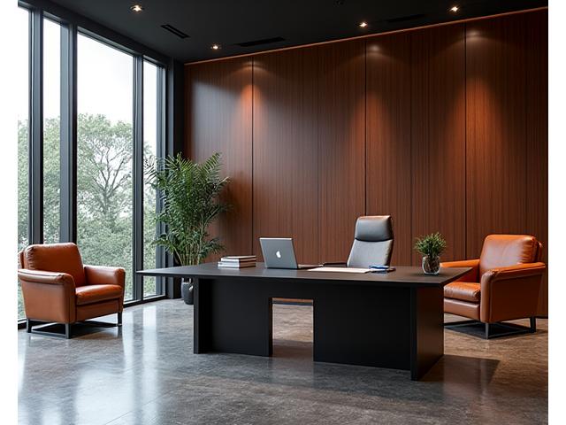 Aménagement de bureau de direction avec mobilier intégré